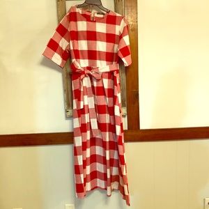 ~SHEIN~ red plaid maxi dress